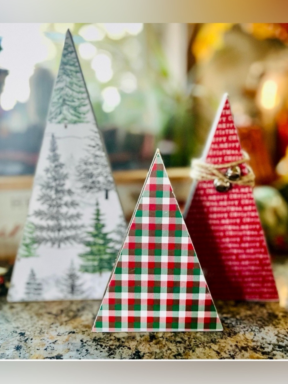 Handmade Wood Trees Decorative Christmas Tree Set- Home Holiday Farmhouse